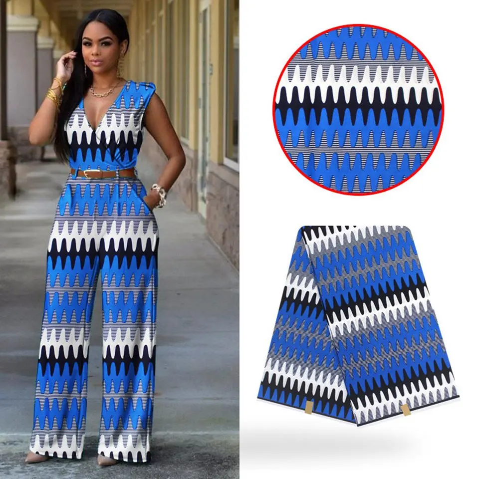 Новейшая африканская ткань синяя Kente восковая печать ткани хлопчатобумажные для