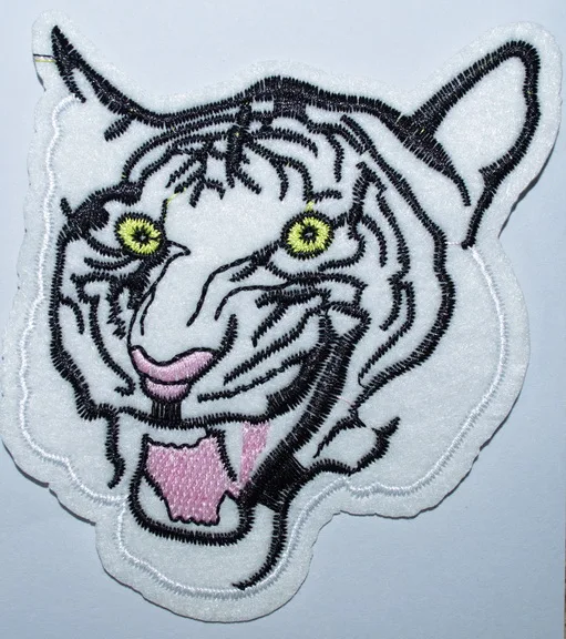 

30x 4.3" white Bengal Tiger Cat Lion Cheetah Animal Iron On Patches, sew on patch,Appliques, Made of Cloth