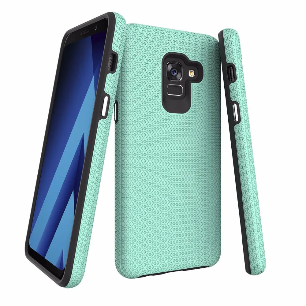 Жесткий ПК Мягкий ТПУ Гибридный чехол для samsung Galaxy A8 плюс 2018 Треугольники