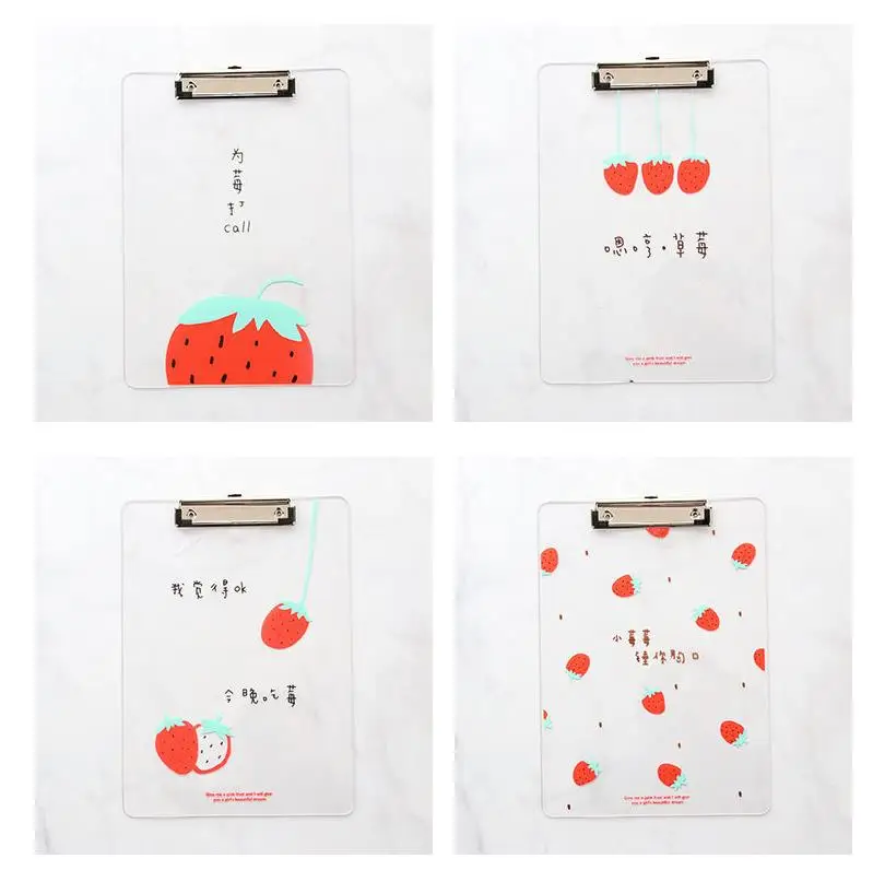 1 шт. Kawaii PP Clipboard прозрачная доска для письма PP A4 папка клип Студенческая канцелярская папка Estojo Escolar