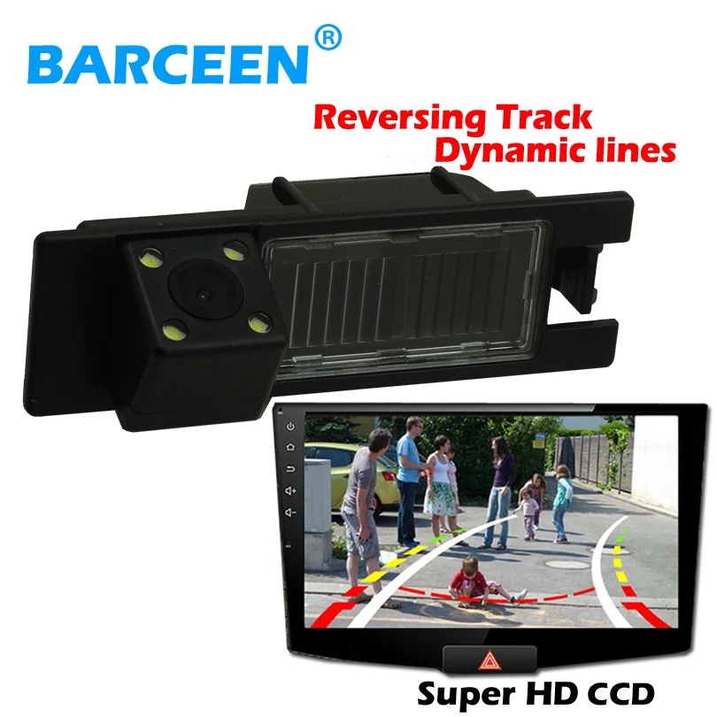 

Use for Opel Astra H /Corsa D/ Meriva A /Vectra C/Zafira B/FIAT wire bring Dynamic track line car rearview camera 4 led