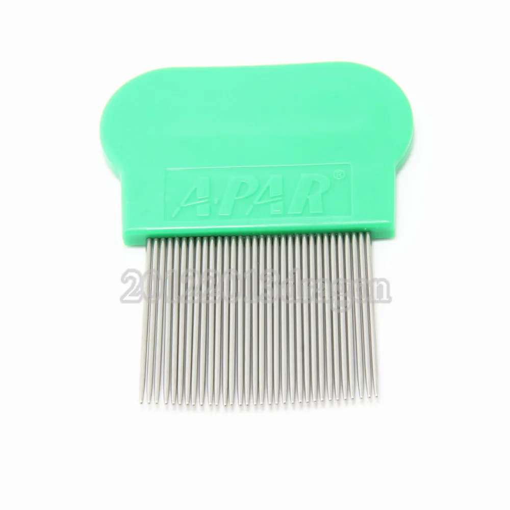 

100PCS wholesale in stock net flea brush Terminator Lice Comb Nit Free Kids Hair Rid Headlice stainless steel Metal Teeth green