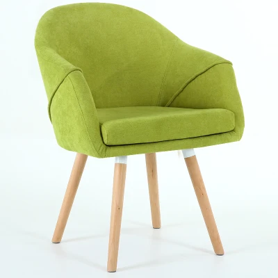 style A green Простой нордический тканевый компьютерный стул балкон из твердой древесины, повседневный обеденный стул, модный стол, стул для Конференции, приемный стул - Цвет: style A green