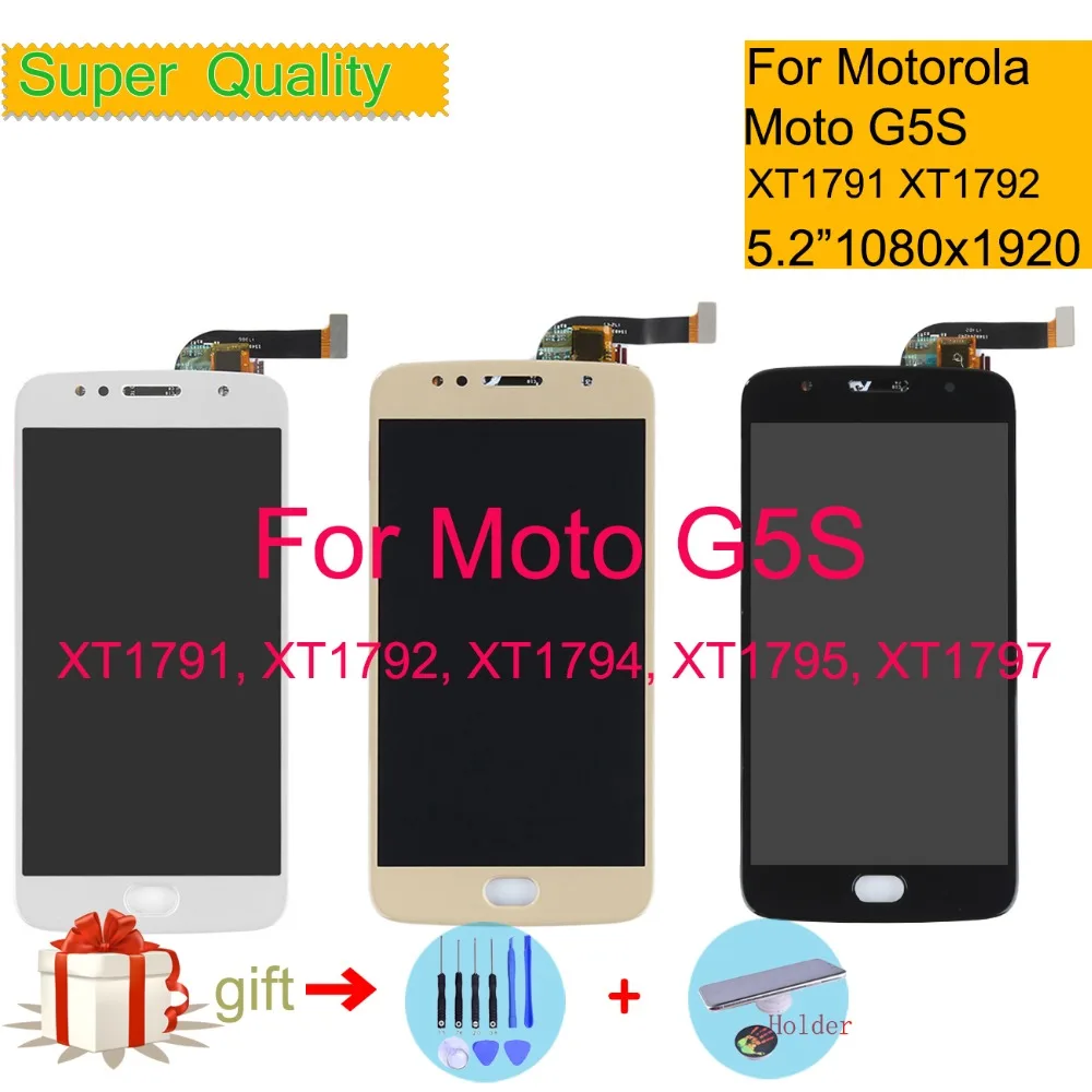 ЖК дисплей 5 2 дюйма для Motorola Moto G5S сенсорный экран дигитайзер датчик Полный в