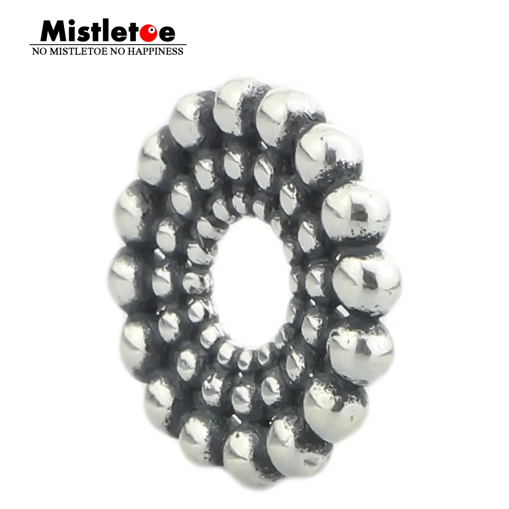 Mistletoe Genuine 925 Sterling Silver Sun Circle Charm Beads Fit European Troll 3 mm Bracelet &amp Necklace Jewelry | Украшения и