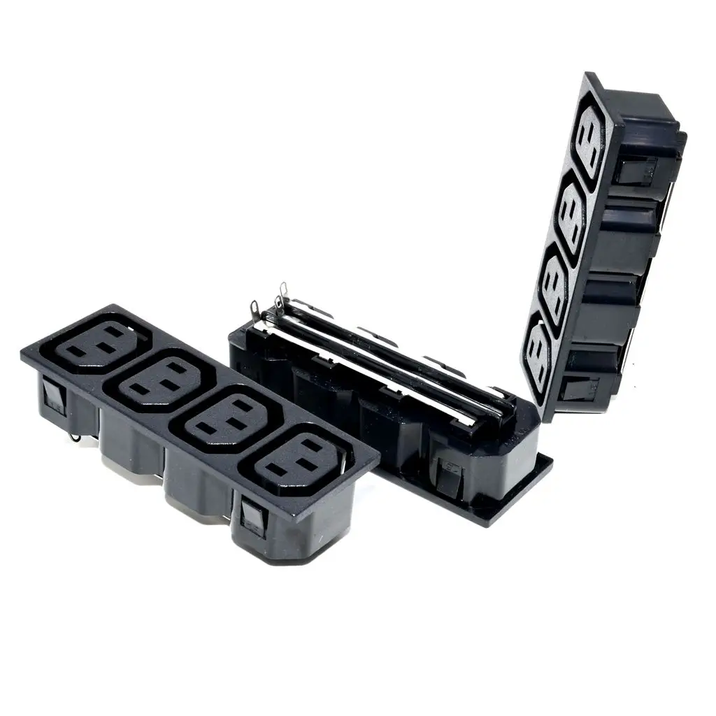

10pcs/lot AC power plug four convert socket plug Electrical Socket IEC320 C13 Industrial socket Power four C13 Power adapter#