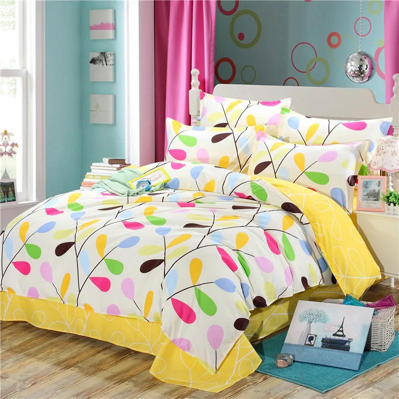 AB Side Comforter Case 3/4 pcs Bedding Set Quilt Duvet Cover Kids Cotton Bed Linen Full King Queen Twin Single Size 1.5m 1.8m 2m | Дом и сад