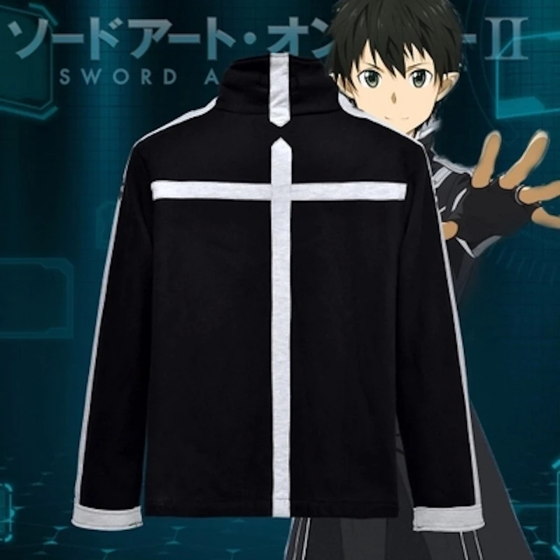 Sword Art Online II Kirito зимнее пальто Аниме САО мужские черные хлопковые флисовые