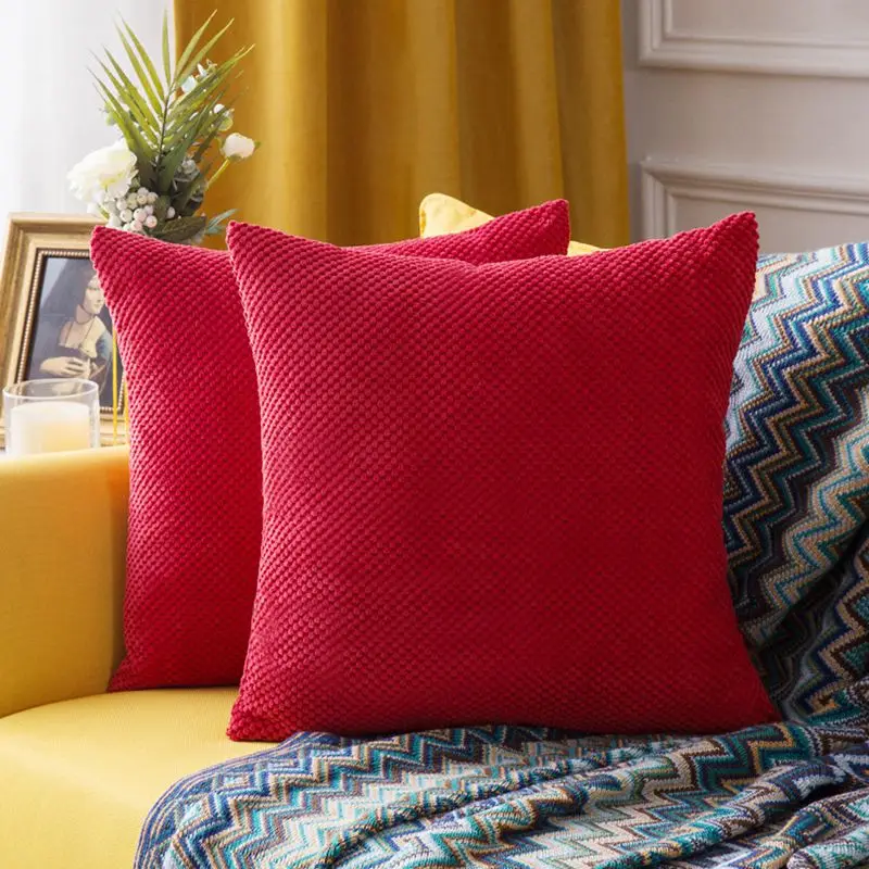 Red Декоративные наволочки для подушек, мягкие пеллеты, однотонный цветной чехол, наволочки для дивана, дивана, спальни, автомобиля - Цвет: Red