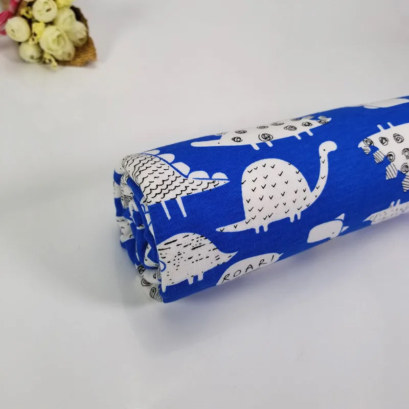 

50x40cm Dinasour Pattern Cotton Knitted Jersey Fabric for DIY baby clothes, bibs, coated, bed sheets material