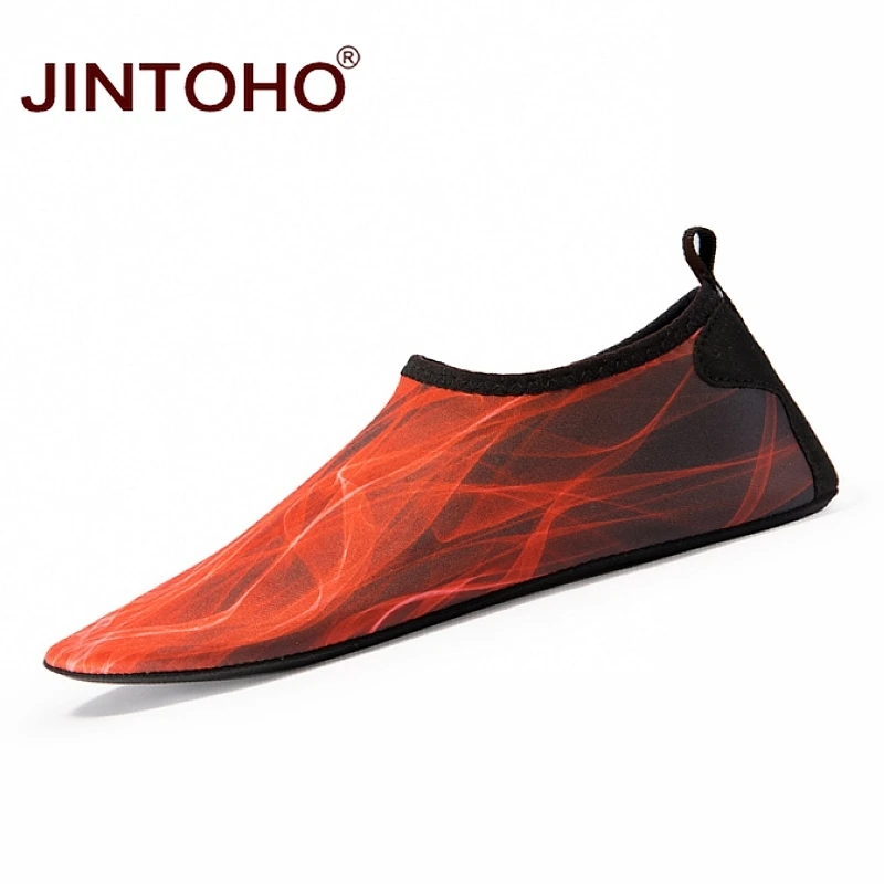 Летняя мужская акваобувь JINTOHO для плавания пляжная обувь большие яркие мужские