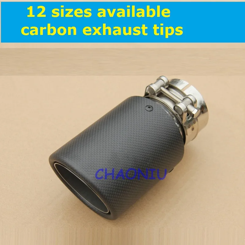 

12 sizes carbon fiber 10 pcs car exhaust tip Universal Carbon Fiber Car Exhaust Pipe Tail Muffler Tip