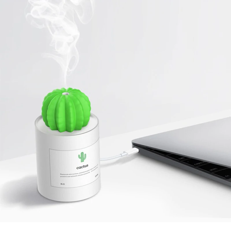 

New Creative Cactus Design Ultrasonic Humidifier Air Purifier Mini Portable Aroma Humidifiers Office Desktop Mute USB Mist Maker