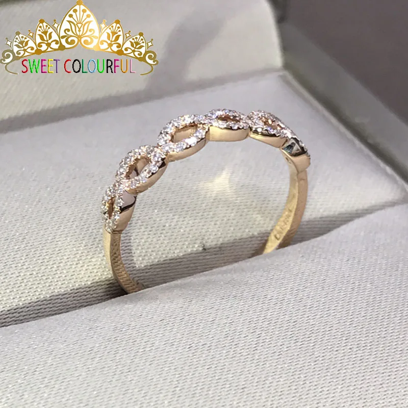 Свадебное кольцо с бриллиантом из 100% моиссанита настоящее золото 18K 750 D VVS MO