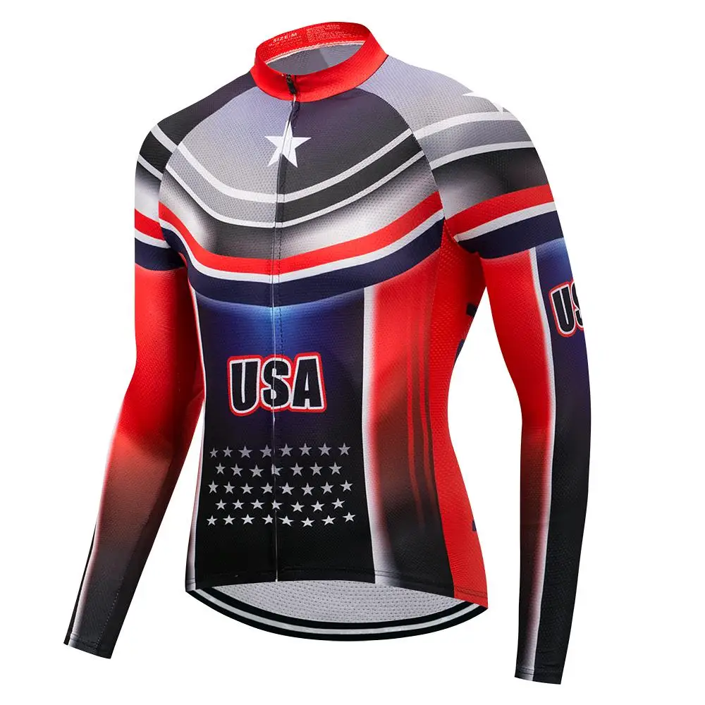 

Winter Cycling Jersey Men Gear Pro Bike Clothing Long Sleeve Ropa ciclismo MTB Bicycle Wear Clothes USA Bike Jersey Shirts