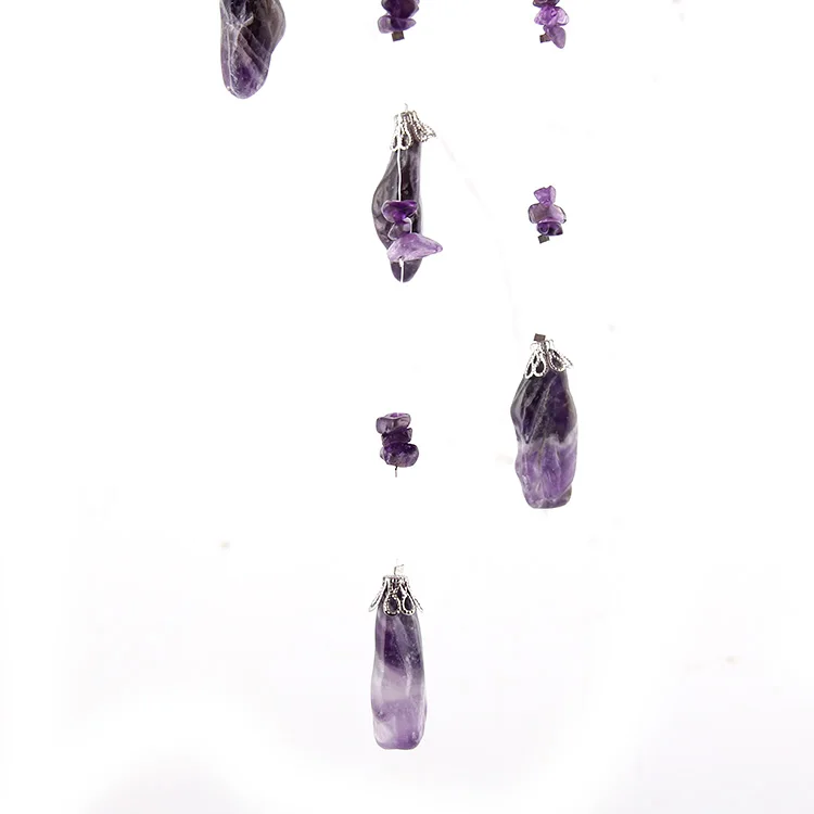Высокое качество натуральный белый фиолетовый Кристалл кварц 4 Подвески Windchime
