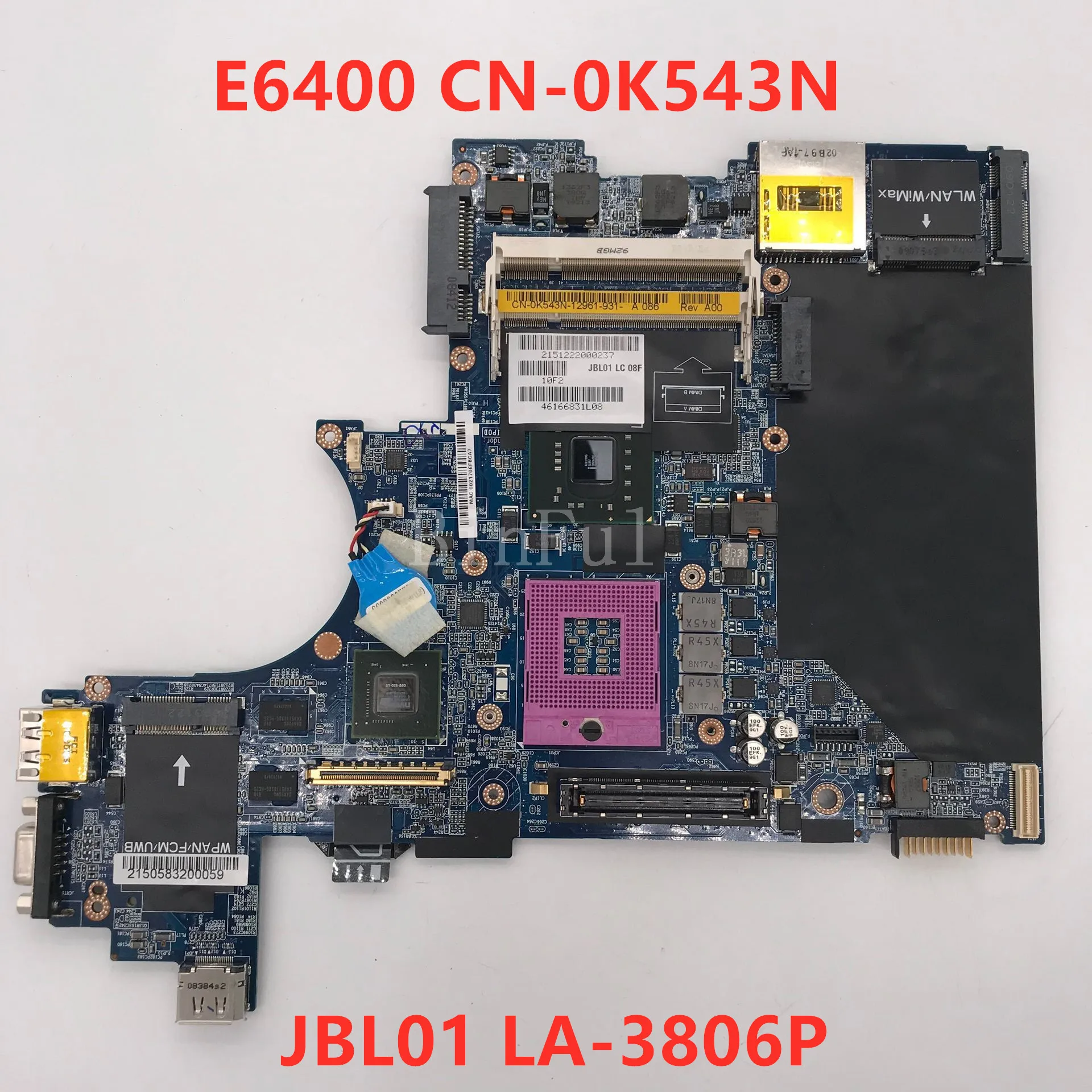 Высококачественная материнская плата для ноутбука Latitude E6400 CN 0K543N K543N JBL01 LA 3806P 100%