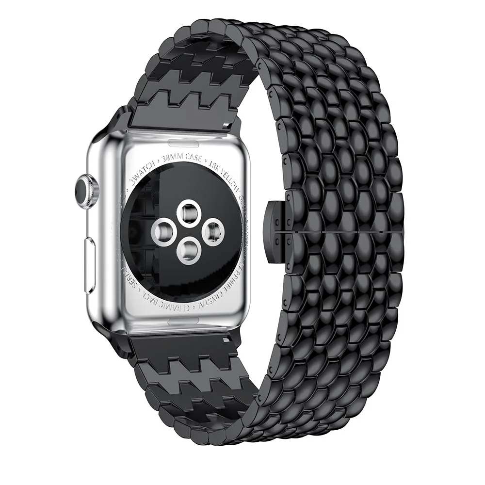 Роскошный ремешок для часов из нержавеющей стали apple watch band 42 мм/38 мм/44 мм/40 браслет