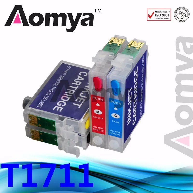 4 шт. для epson T1711 многоразовый картридж Epson Expression Home XP 103 203 207 313 413 с чипом ARC|ink cartridge|ink