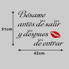 Besame antes de salir y despues de entrar цитаты на испанском виниловой росписи наклейки в форме поцелуя украшение для гостиной спальни