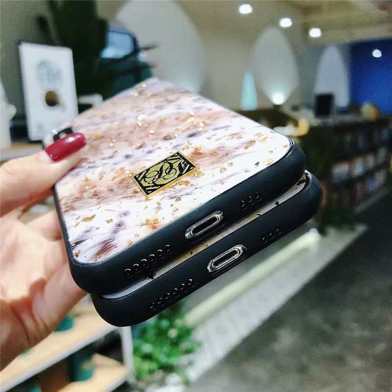 Для iphone x accesorios 7 8 10 X XR XS Поддержка под мрамор road золотой фольги эпоксидной carcasa