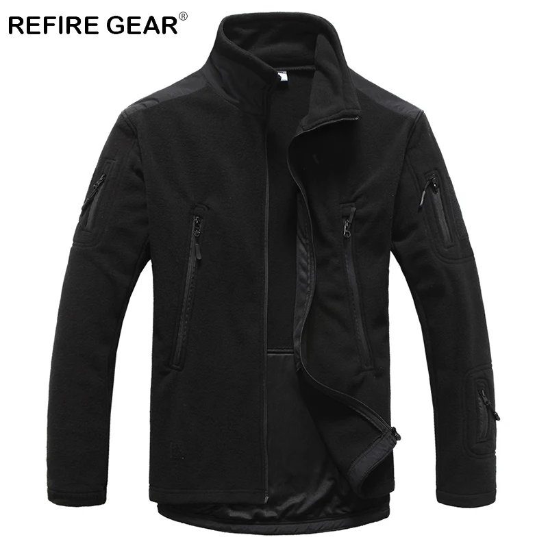 Refire gear зимние уличные теплые тактические флисовые куртки мужские толстые ветрозащитные мульти карманы военные куртки кемпинг армейская одежда