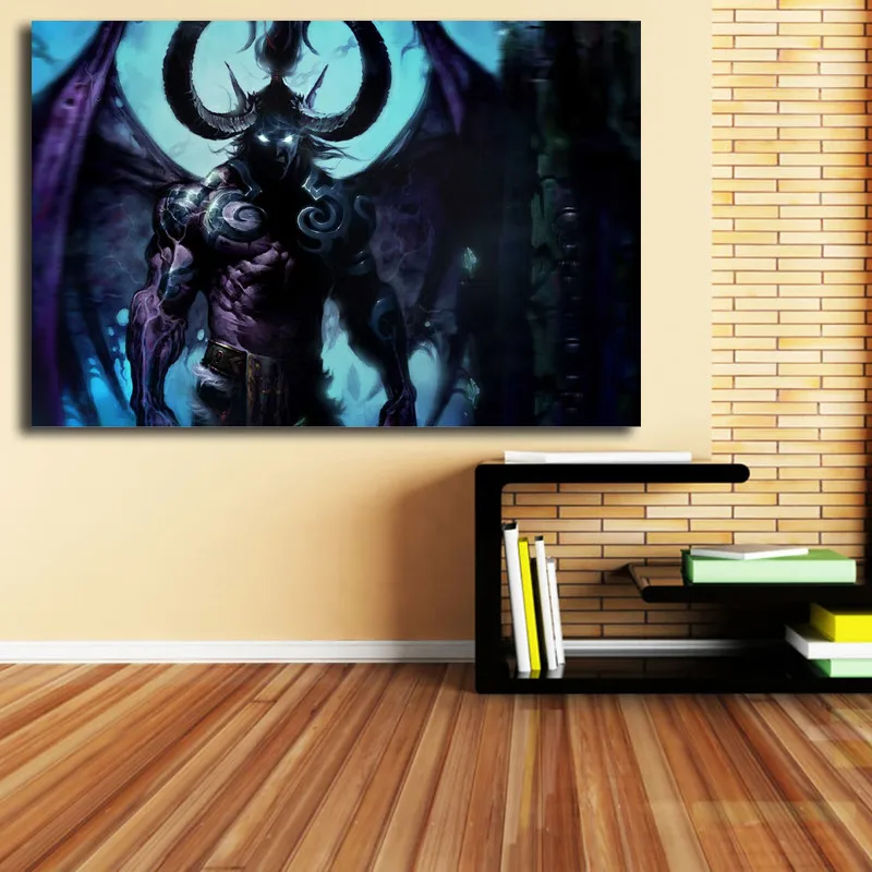 Illidan Stormrage World Of Warcrafts Анимированные обои на холсте, плакаты, печать, настенная живопись, декоративная картина, домашний декор, HD