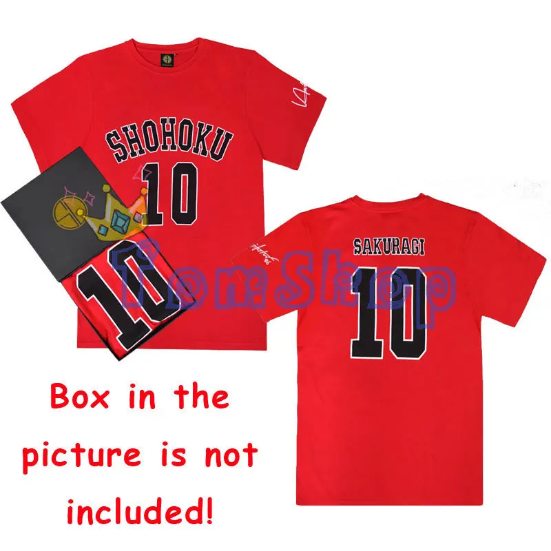 No 10 Sakuragi Red Аниме SLAM DUNK Косплей Костюм Shohoku Team#14 Hisashi Mitsui с коротким рукавом Красная футболка Топы футболка - Цвет: No 10 Sakuragi Red