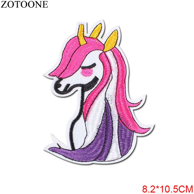 

ZOTOONE Unicorn Patches Iron On Sewing Embroidered Animal Applique for Jacket Clothes Stickers Badge DIY Apparel Accessories E