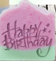 size 5x5cm happy birthday natural handmade soap acrylic seal Mini DIY natural organic glass stamp chapter - Цвет: size 5x5cm