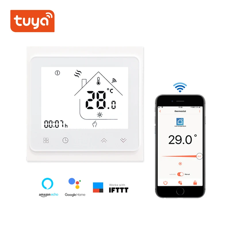 Wi Fi термостат контроллер температуры ЖК сенсорный экран подсветка для 3А вода пол