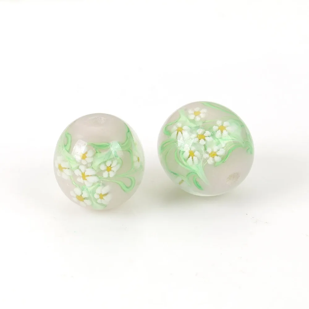 DoreenBeads лэмпворк стеклянные бусины в японском стиле Круглый Цветок Multicoolor
