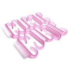 Новинка 20 шт щетка для ногтей Очищающая розовая Пыль порошок пластиковый очиститель силиконовый акриловый УФ-гель лак для ногтей уход за аксессуарами