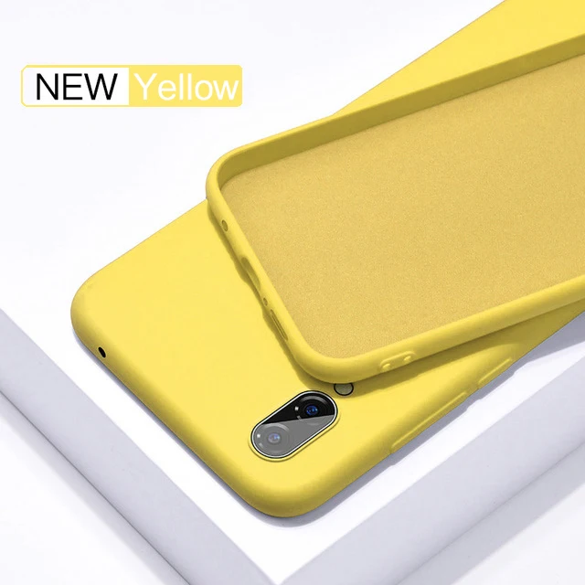 Lamorniea из жидкого силикона TPU чехол для samsung Galaxy A50 A30 A10 A20 A40 A70 M10 M20 M30 S8 S9 S10 плюс S10E Note 8 9 крышка - Цвет: Yellow