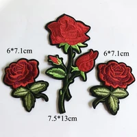 set of rose flower fabric embroidered patch cap clothes sticker bag sew iron on applique diy apparel sewing clothing accessories