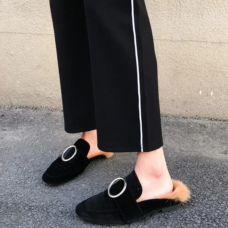 Kobeinc Для женщин Высокая Талия Широкие брюки свободные женские Мотобрюки мягкая