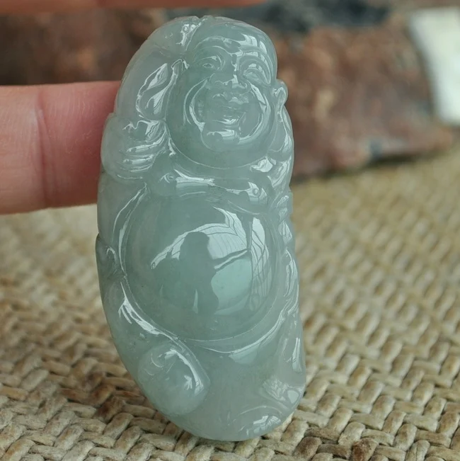 Exquisite natural jade Maitreya Buddha pendant e152# | Украшения и аксессуары