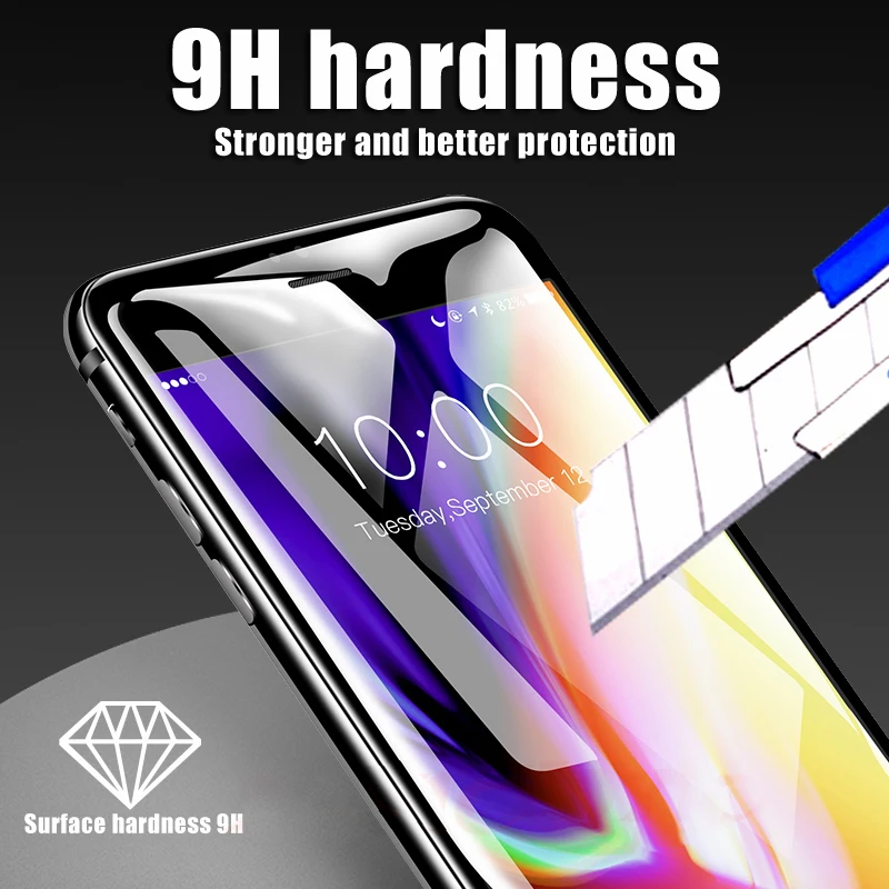 3D изогнутая 9H защита экрана 6D полное покрытие закаленное стекло для iPhone 6 6S 7 8 Plus X