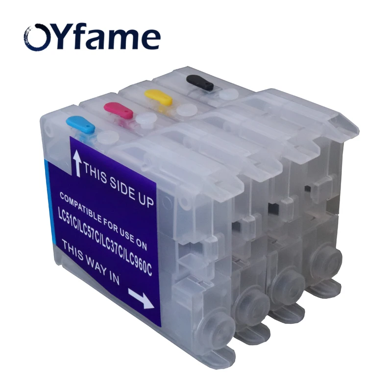 OYfame для Brother LC10 LC37 многоразовый чернильный картридж brother LC51 LC57 LC970 lc1000 DCP-130C 135C 150C
