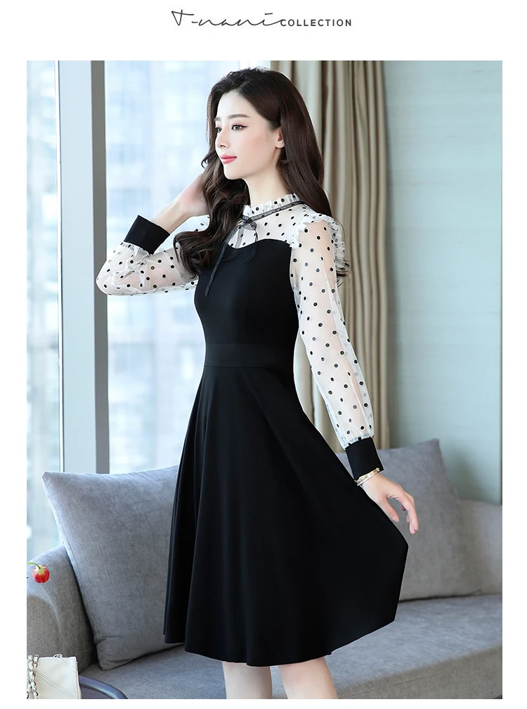 Винтажные платья в черный горошек с сеткой Boho, летние новые 4XL размера плюс, солидные сексуальные миди сарафаны, женские элегантные облегающие вечерние платья