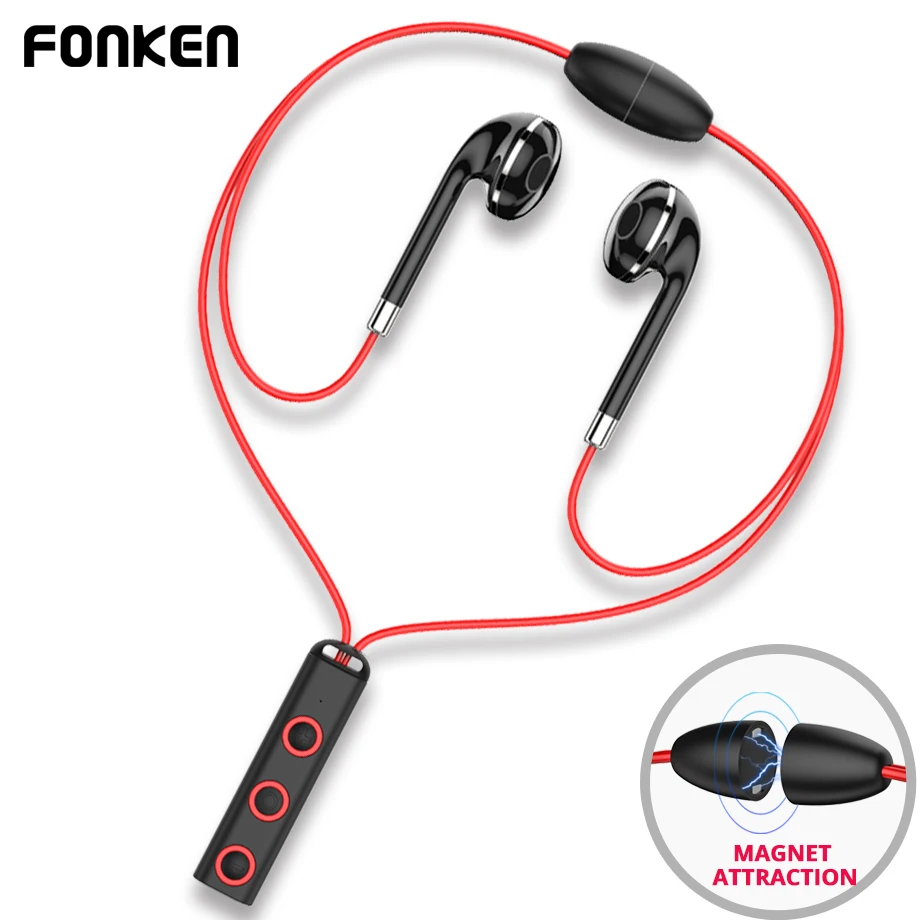 FONKEN Bluetooth наушники-вкладыши Беспроводные спортивные наушники магнитное ожерелье наушники с микрофоном BT313 мобильные наушники-вкладыши