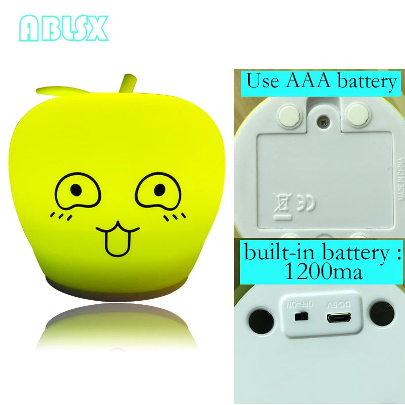 Фруктовый ночник для детей 3D Smirk Apple детские ночные светильники спальни