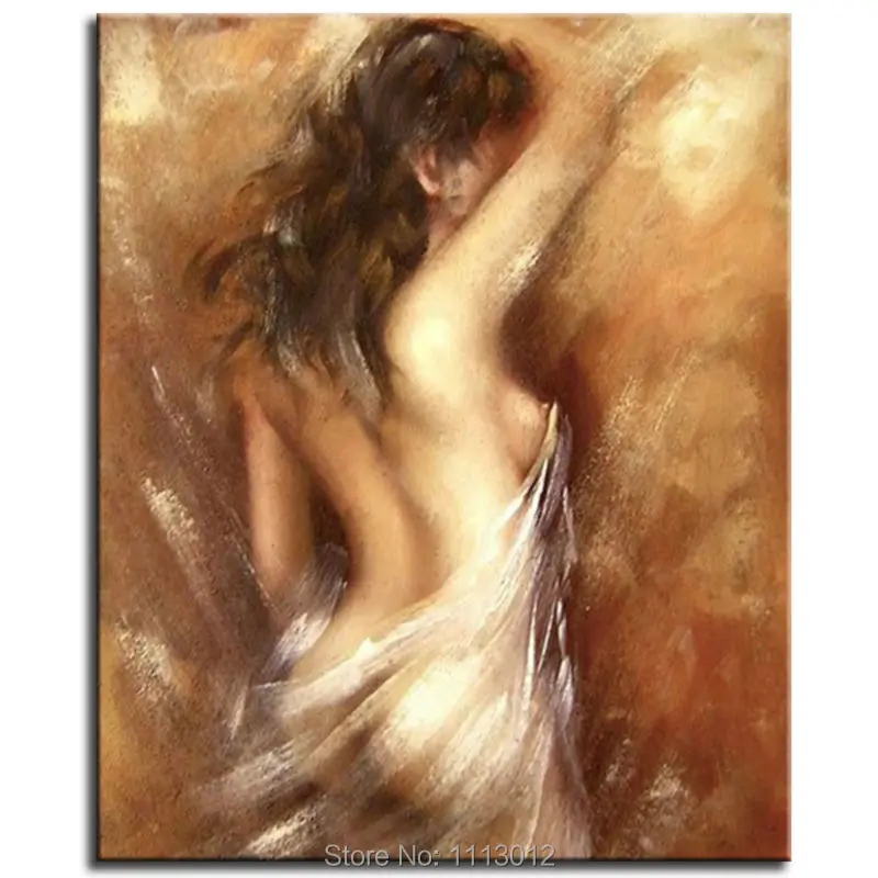 Большой сексуальный комплект ручной работы для женщин Обнаженная картина маслом