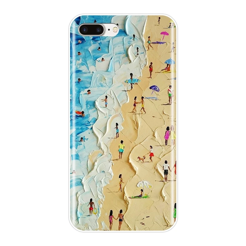 Чехол-накладка для iPhone X XR XS MAX 8 7 6 S мягкий силиконовый художественный чехол с