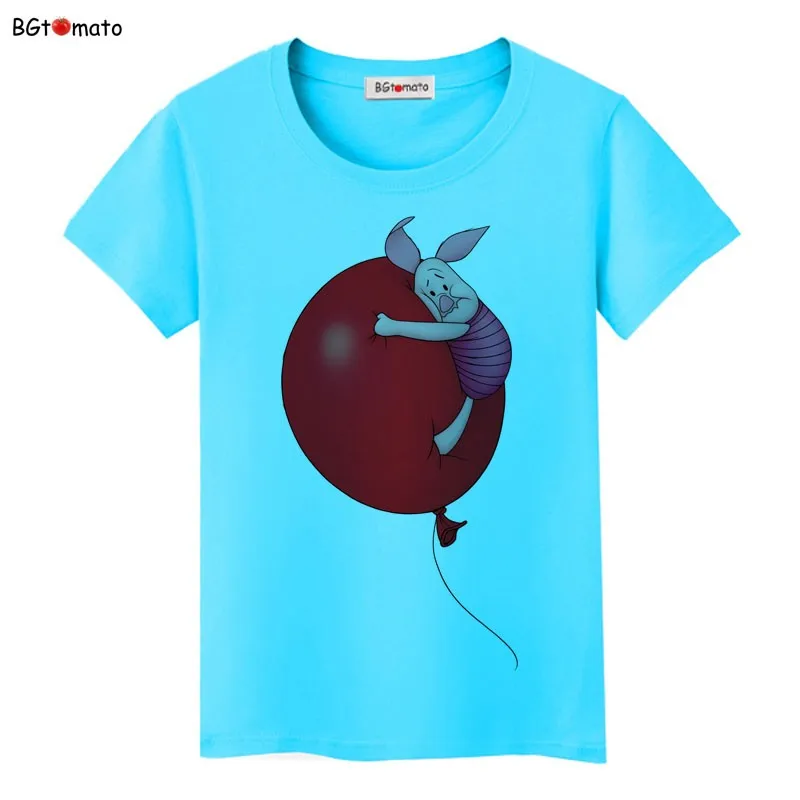 BGtomato известный мультфильм звезда поросенок футболка Женская милая летняя крутая футболка бренд хорошее качество sof футболка повседневные топы