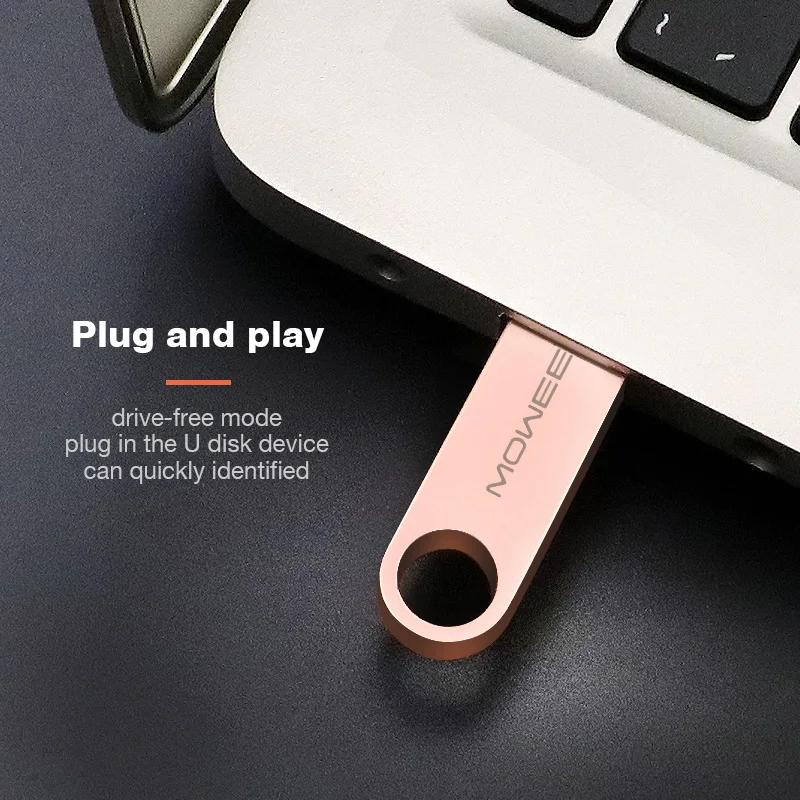 Moweek USB Flash 64 GB 32 16 8 4 Гб Флеш накопитель 128 флешки Водонепроницаемый Металлический 2