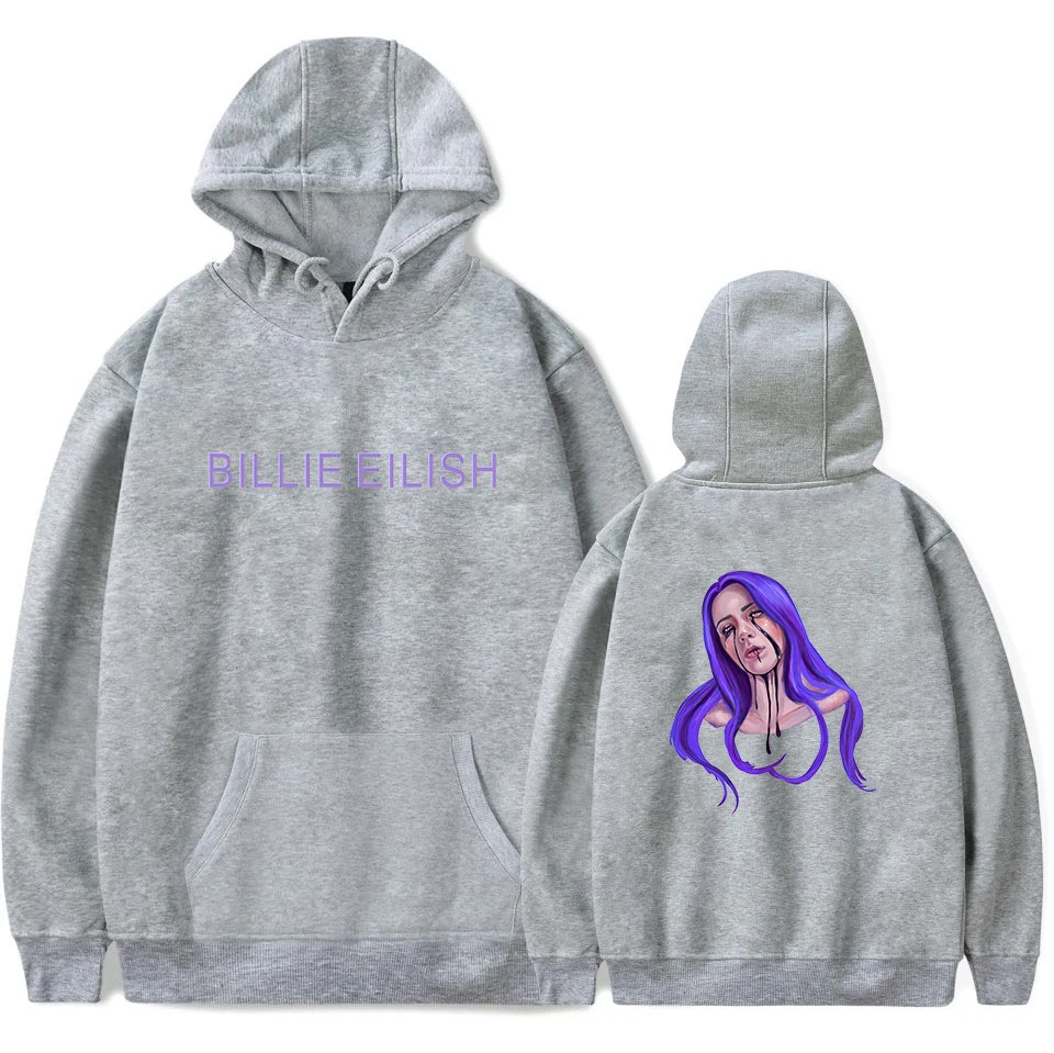 Вентиляторы Топы поп соло Великобритания певица BILLIE EILLISH толстовки двойной
