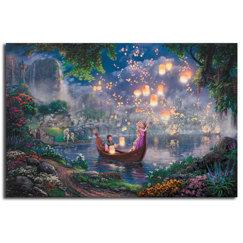 Принцесса и лягушка Томас Kinkade Холст Плакаты принты стены Художественная живопись декоративная картина Современное украшение дома жикле