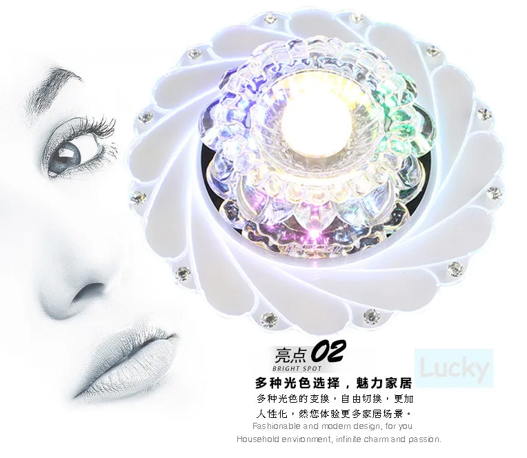 Абажур Хрустальный потолочный светильник 3 Вт/5 Вт спальня/фойе круглый