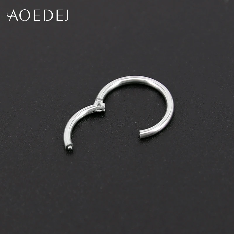 AOEDEJ 1 шт. сегмент из нержавеющей стали кольцо для носа 16 г соска кликер шпилька для уха Спираль пирсинг губ унисекс ювелирные изделия для тела